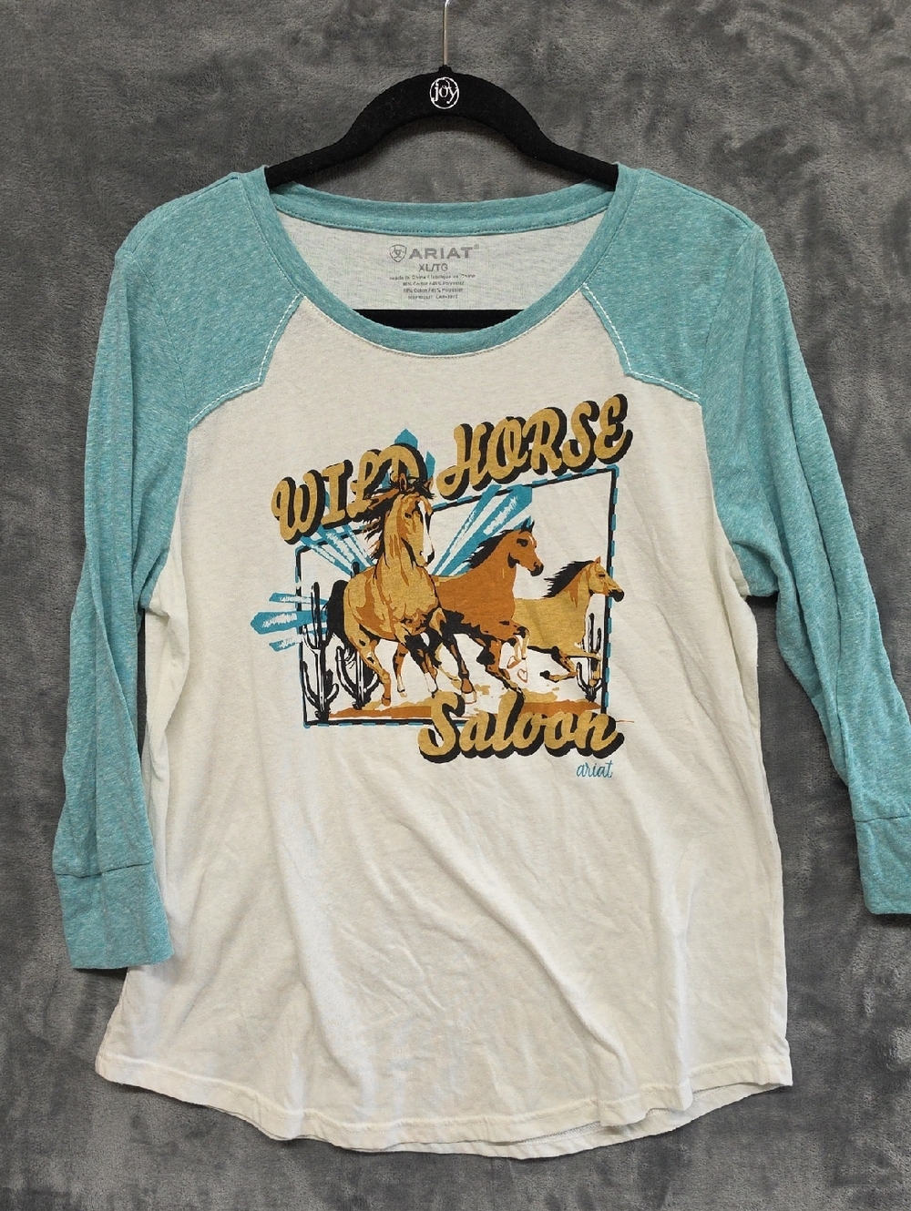Ariat Teal Sleeve Wild Horse Saloon Graphic Raglan Tee